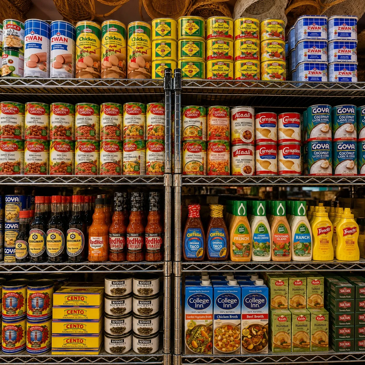 Canned goods, sauces and pantry staples