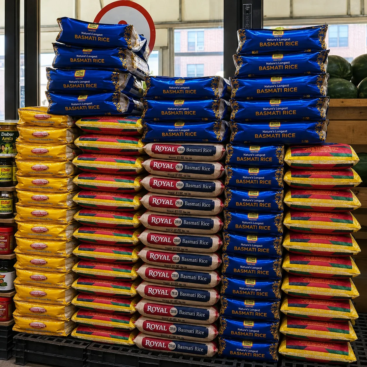 Bags of basmati rice