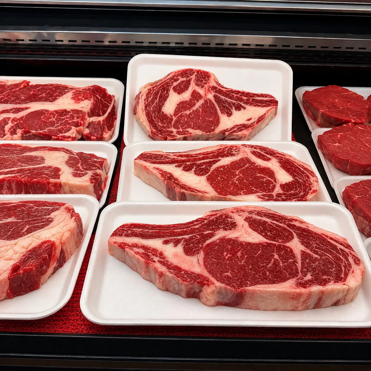 Fresh halal steaks