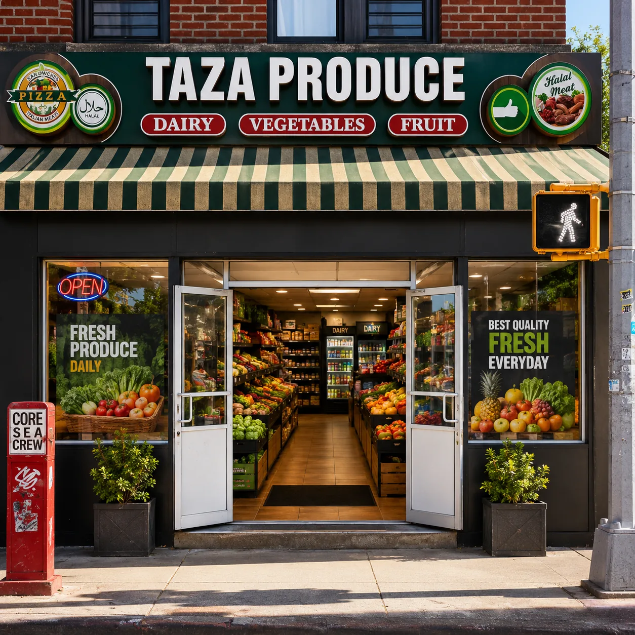 TAZA Produce storefront